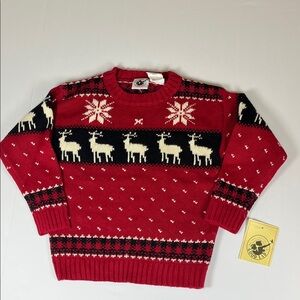 Good Lad Boys Red Reindeer Pattern Sweater. Sz 5